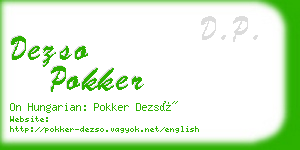 dezso pokker business card